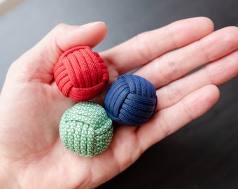 Set of Three Paracord Steel Balls for Throwing and Catching