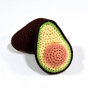 Avocado Rattle, Eco Teething Toys, Amigurumi Avocado, Montessori Play Food, Hypoallergenic Mould-Resistant Organic Natural, Baby Shower Gift