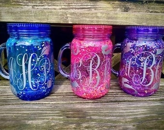 Copos Mason Jar Snowglobe personalizados