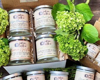 Summer Candles Gift Set | 4 Summer Scents | Mother's Day Gift | Wood Wick Candle | Thank You Gift | Vacation Candles | Relaxing Candles