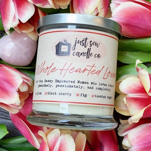 Plum & Black Cherry Candle | 9 oz Coconut Wax Candle | Wood Wick Candle | Spring Candle | Scented Candle | Romantic Gift | Love Candle