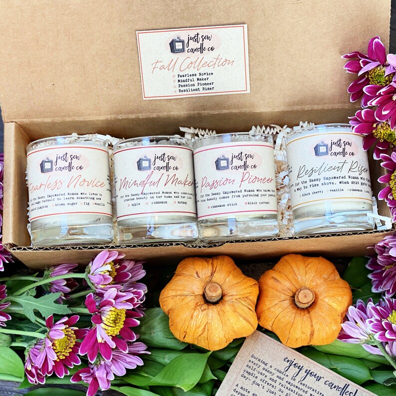 Fall Candles Gift Set | 4 Fall Scents | Fall Decor | Fall Candle Gift | Thanksgiving Candle | Fall Candle Set | Autumn Candle | Fall Gift Set of 4 Votives