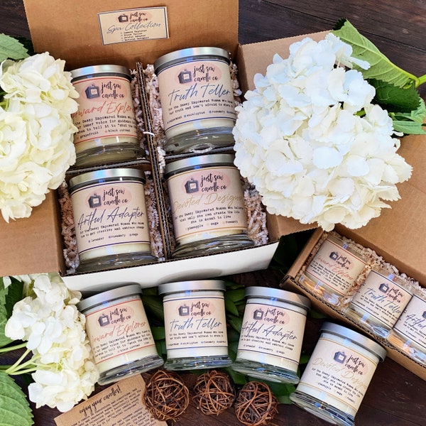 Spa Candles Gift Set | Spa Scents | Mother's Day Gifts | Wood Wick Candle | Spa Scent Sampler | Meditation Candles | Relaxing Candles