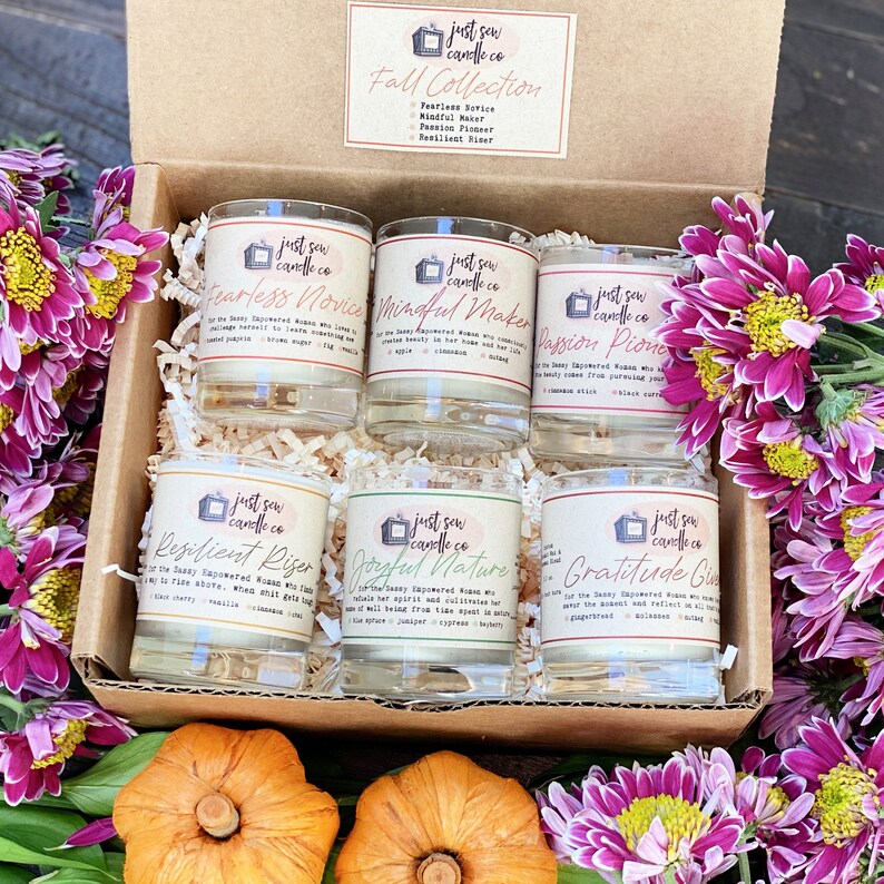 Fall Candles Gift Set | 4 Fall Scents | Fall Decor | Fall Candle Gift | Thanksgiving Candle | Fall Candle Set | Autumn Candle | Fall Gift Set of 6 Votives
