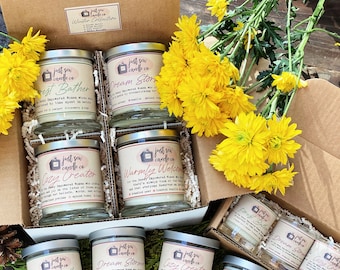 Winter Candles Gift Set | Cozy Scents | Valentine's Day Gift | Coconut Wax Candle | Wood Wick Candle | Cozy Candles |  Winter Scents Sampler