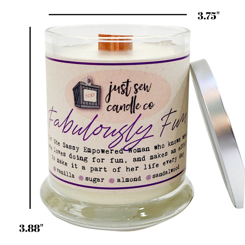 Vanilla Sugar Candle 9 oz Coconut Wax Candle Wood Wick Candle Gift for Her Cozy Candle Spring Candle immagine 6