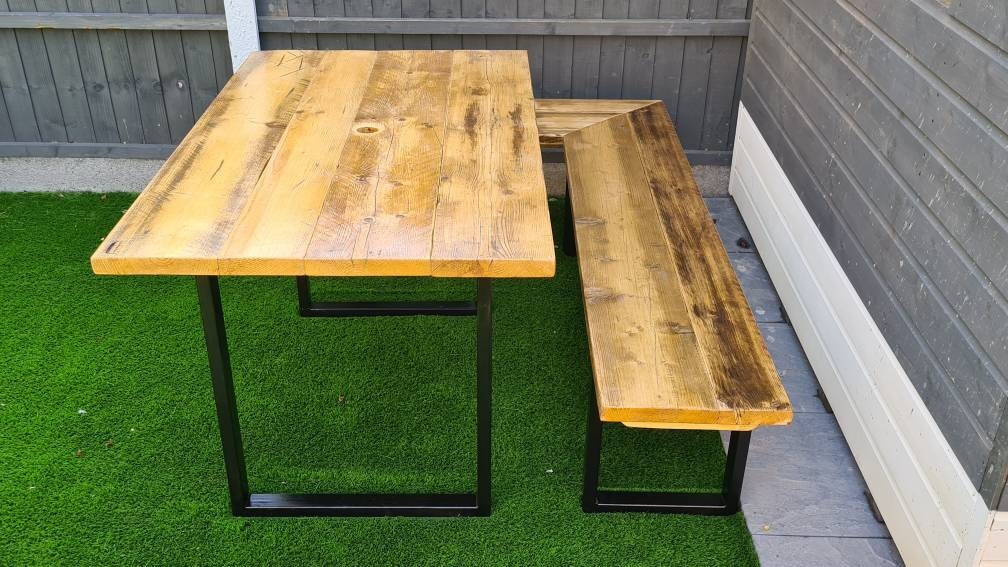 Garden/patio exterior dining table with benches PLEASE READ Etsy