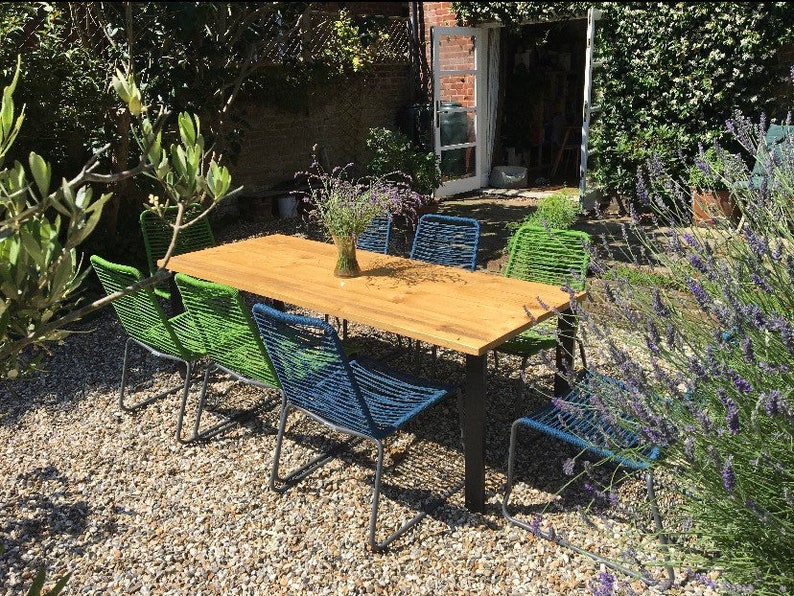 Reclaimed Wood Garden/patio Exterior Dining Table With Benches Etsy UK