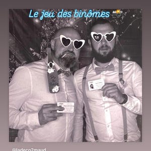 Jeu des Binômes - Cartes Plastifiées Personnalisées pour Mariage et Fête - Animation Originale pour que vos Invités fassent Connaissance