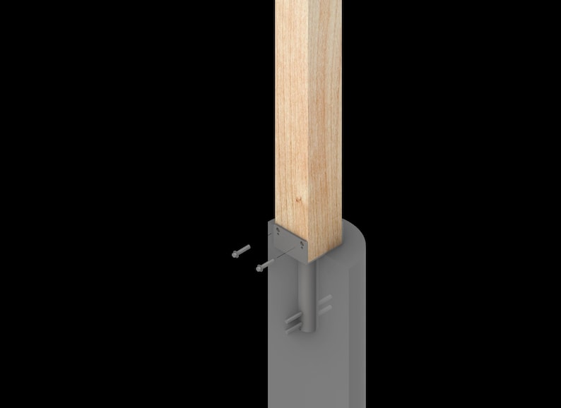 Embedded Post House Elevated 4x4 Wood Post Brackets | Embedded in Concrete | for Decks ...