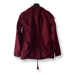 Maroon parka hotsell jacket