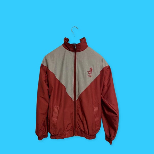 Vintage windbreaker jacket - red and gray