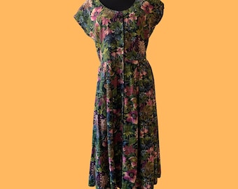 Vintage floral shirt dress