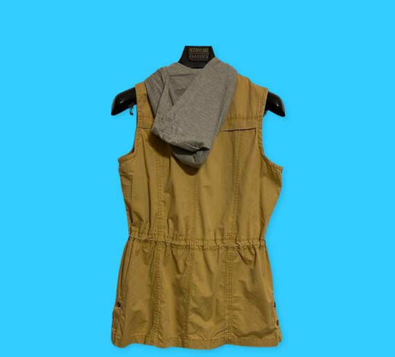 Vintage hooded vest mustard yellow Gem