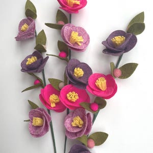 Handmade Felt Flower Stems, Floral Bouquet, 30cm High image 6