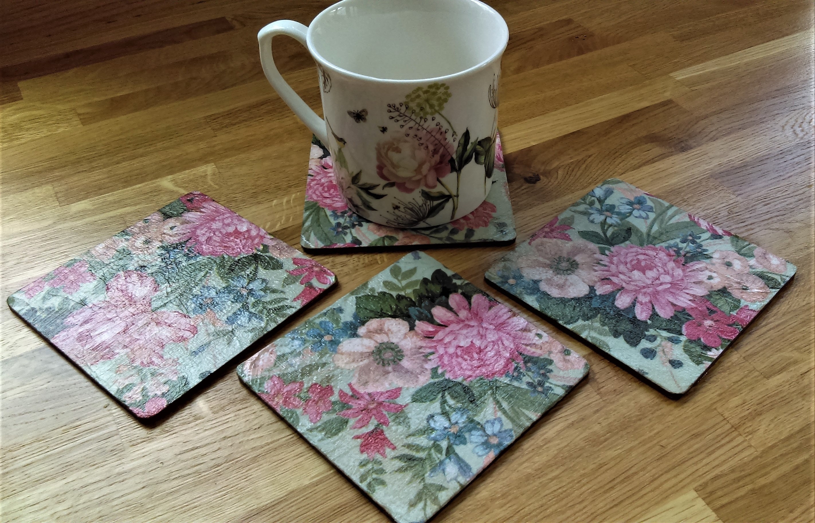 Beautiful Handmade Decoupage Coasters. Set of 4. Many colours Etsy