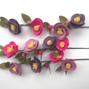 Handmade Felt Flower Stems, Floral Bouquet, 30cm High image 4