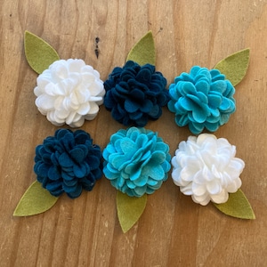 Handmade Felt Daisies with leaves x6, Crafts, Card making, Embellishments, Artificial Flowers, Home Decor,  Crafting Gifts