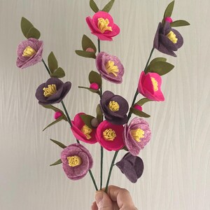 Handmade Felt Flower Stems, Floral Bouquet, 30cm High image 5