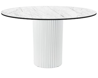 Round Ceramic Table with White Base Kossano