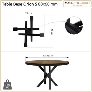 Tavolo struttura gambe tavolo Orion gambe incrociate tavolo tavolo da pranzo tavolo da pranzo in acciaio immagine 8