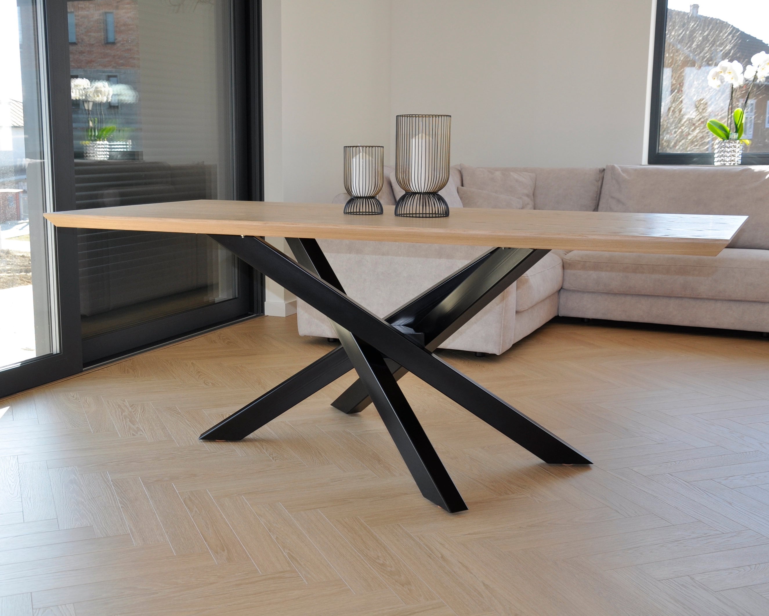 Patas rectangulares en forma de araña para mesa de comedor, patas de metal  industrial trustico, patas modernas para muebles, decoración rústica