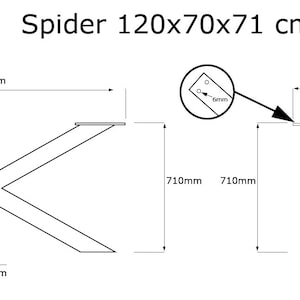 Pied en métal pour la table Spider image 8
