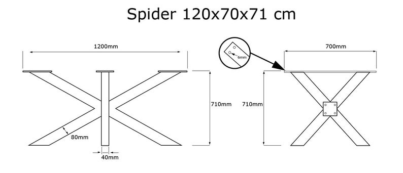 Pied en métal pour la table Spider image 8