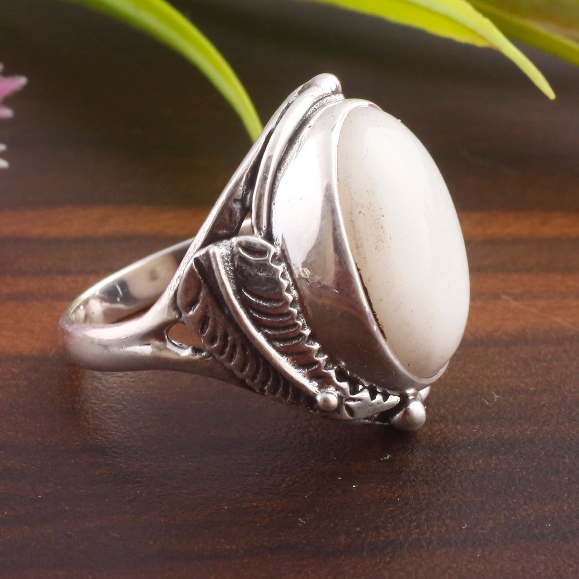 White Agate Ring Gemstone Ring Handmade Ring925 Sterling - Etsy