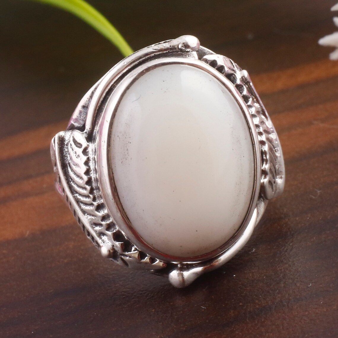 White agate Ring Gemstone Ring Handmade Ring925 Sterling Etsy