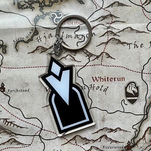 Fantasy game location marker keyring Skyrim
