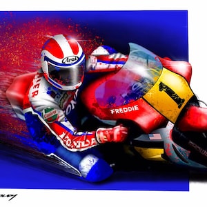 Fast Freddie - Freddie Spencer Honda - Downloadable MotoGP Art