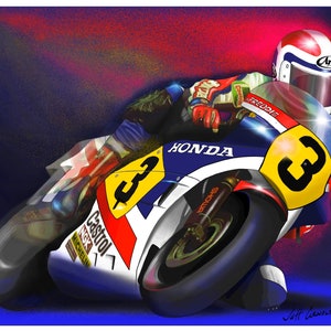 Freddie Spencer &quot;&quot;Fast Freddie&quot;&quot; - Herunterladbare MotoGP Art.&quot;