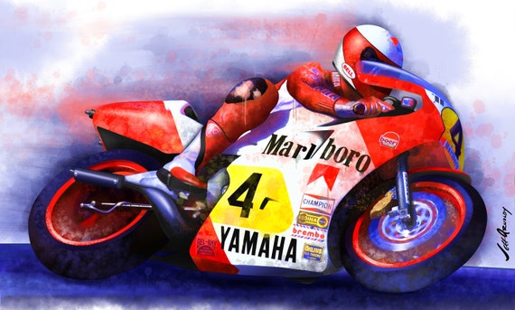 Eddie Lawson - Yamaha/marlboro YZR500 - Downloadable Motogp Art - Etsy