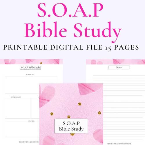 S.O.A.P Bible Study Prayer Journal Printable Bible - Etsy