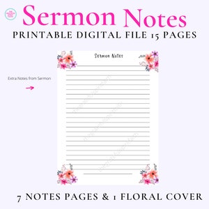 Printable Sermon Notes/ Bible Study/ Scripture Study Printable / Bible ...