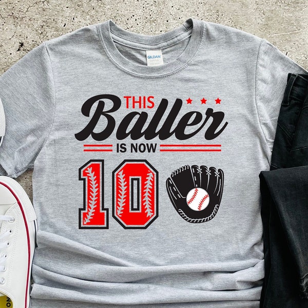 Custom Baller Birthday Shirt, Baseball Player Birthday T-shirt, Personalized Baller Baseball Player Birthday Gift Shirt