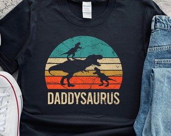 Daddysaurus Shirt, Dinosaur Dad Shirt, Funny Dad Gift, Fathers Day Shirt, Custom Dinosaur Dad Shirts, Dino Dad Vintage Shirt, Vintage Dad