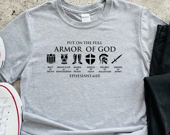 Armor of God Shirt, Ephesians 6, Christian T-shirts, Pastor Shirt, Bible Verse Shirt, Dad Gift, Christian Men Shirt, Pastor Gift, Christian