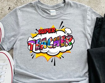 Superhero teacher shirt Clearance