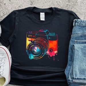 Photographer Shirt, Photographer Gift, Photographer Outfit, Photographer Watercolor Art, Camera Watercolor, Photographer Life T-shirt