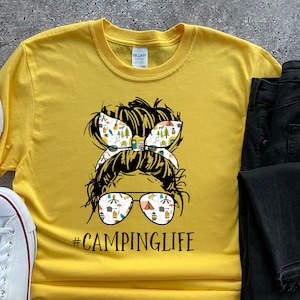 Camping Life Shirts, Camping T-shirts, Camping Life Women Shirts, Woman Camper Shirt, Camp Life Shirts, Custom Personalized Camp T-shirts