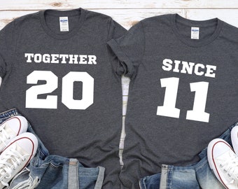 Wedding Anniversary Shirts, Married Since Custom Date Anniversary Shirts, Personalized Anniversary Gift, Together Since Couple Shirts