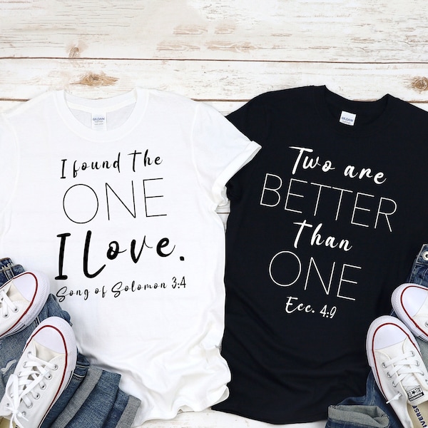 Couple Matching Shirts, Engagement Shirts, Gift for Couple, Christian Couple Matching Shirts, Wedding Honeymoon Couple Shirts