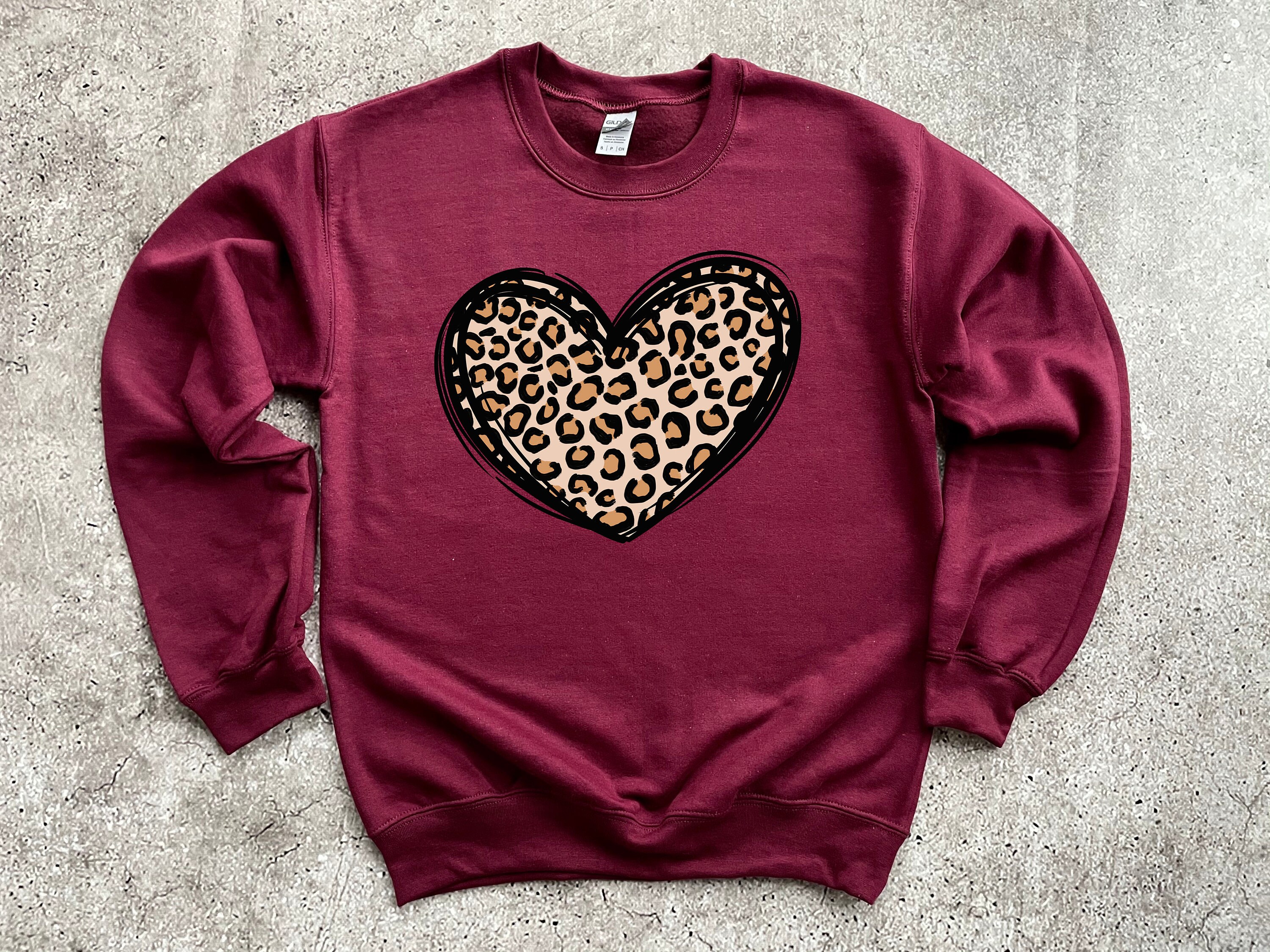 Leopard Heart Sweatshirt Valentine Sweatshirt Valentines Women 