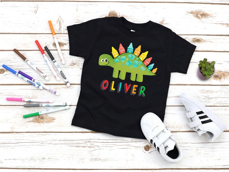 Kids Back To School Shirt Personalized School Shirt Dino image 0