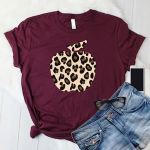 Teacher Leopard Apple Shirt, Teacher Shirt, Teacher Trending Clothing, Teacher Gift, Teacher Woman Shirt, Teacher Outfit, Custom Teacher Tee