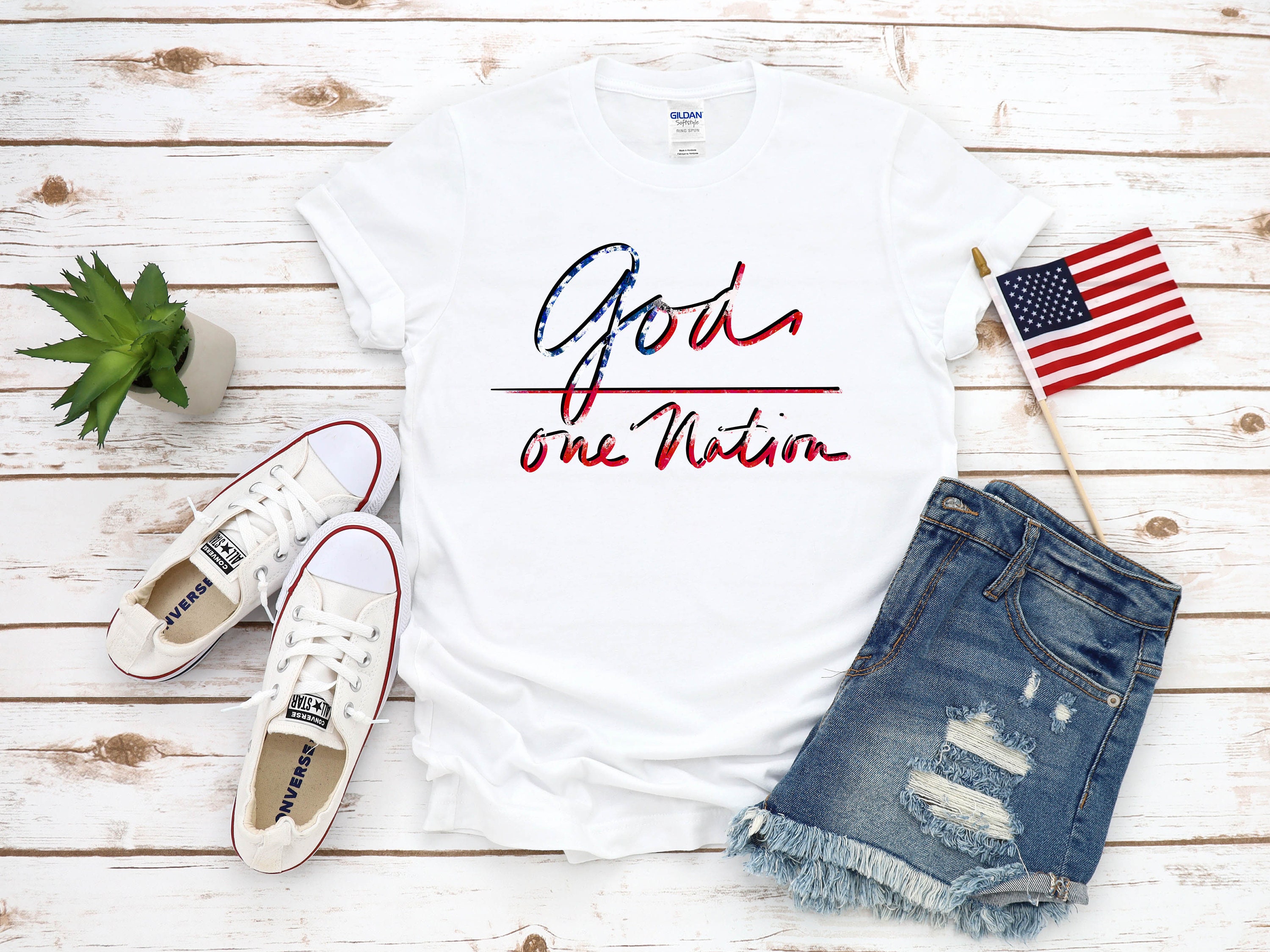 One Nation Under God Shirt 4th July Shirt Patriotic Outfit | Etsy