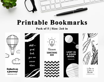 Printable Bookmarks, Set of 4 Printable Bookmark Quotes, Book Lover Gift, Bookstagram Bookmarks, Bookishly Ever After