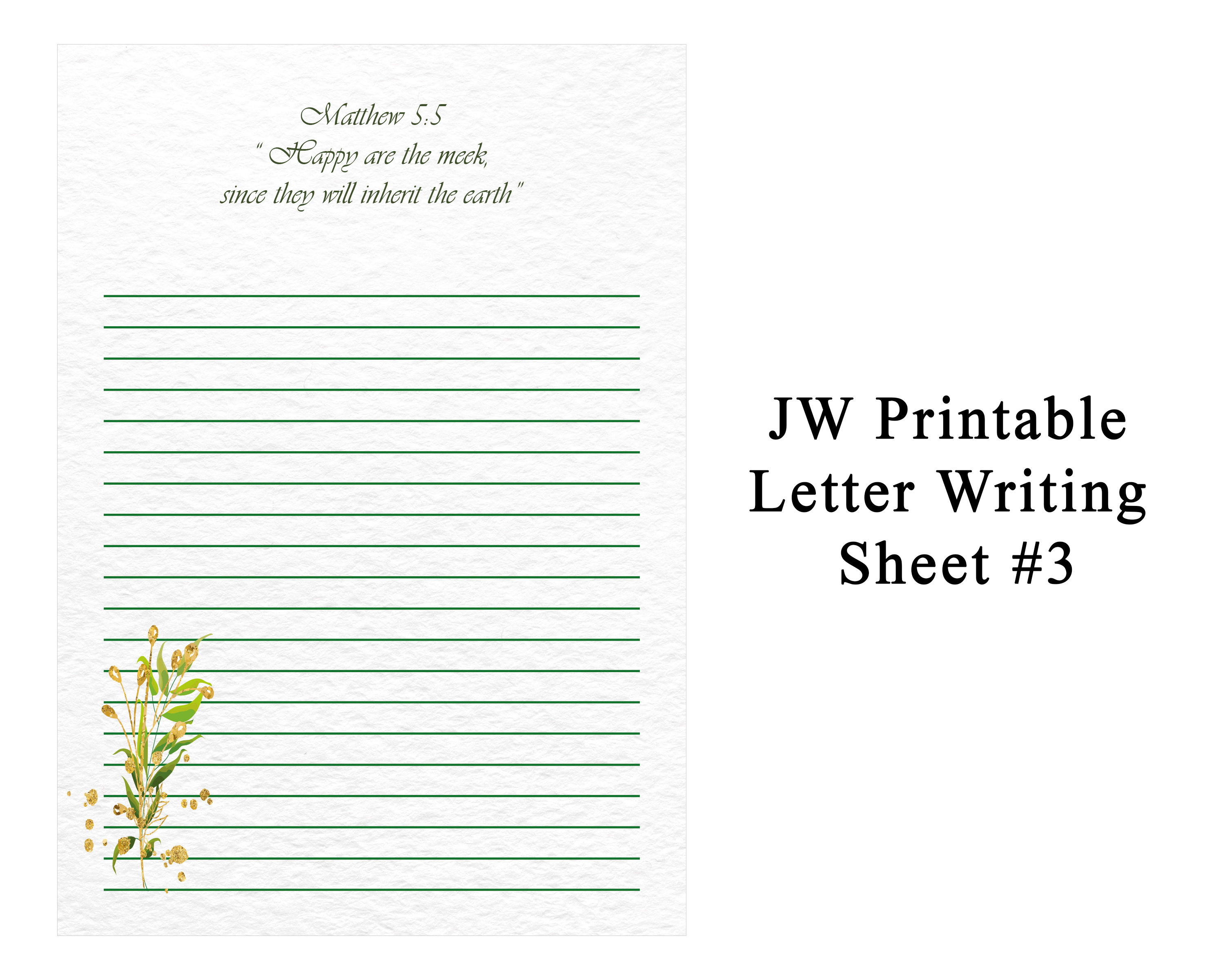 JW Letter Writing Paper Letter Writing Set Printable Stationary Line